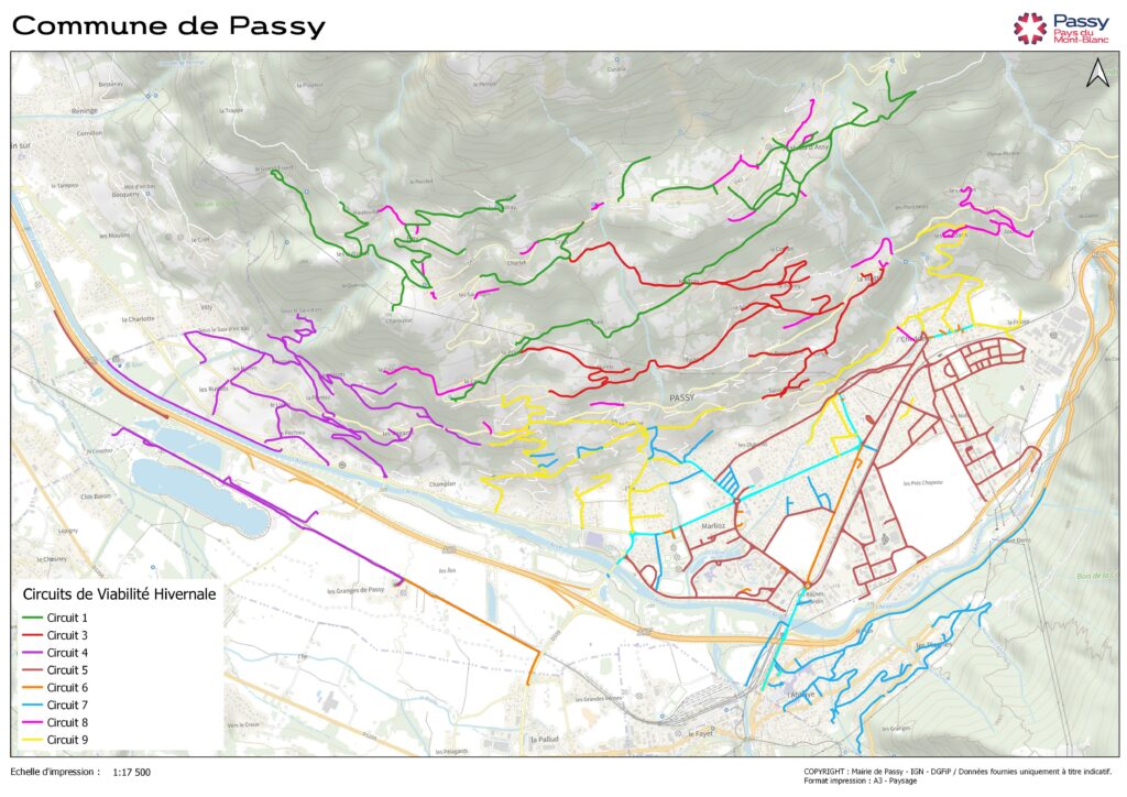 Carte de la viabilité hivernale à Passy